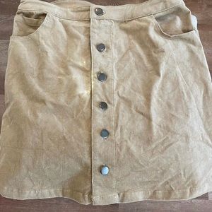 Corduroy button down skirt